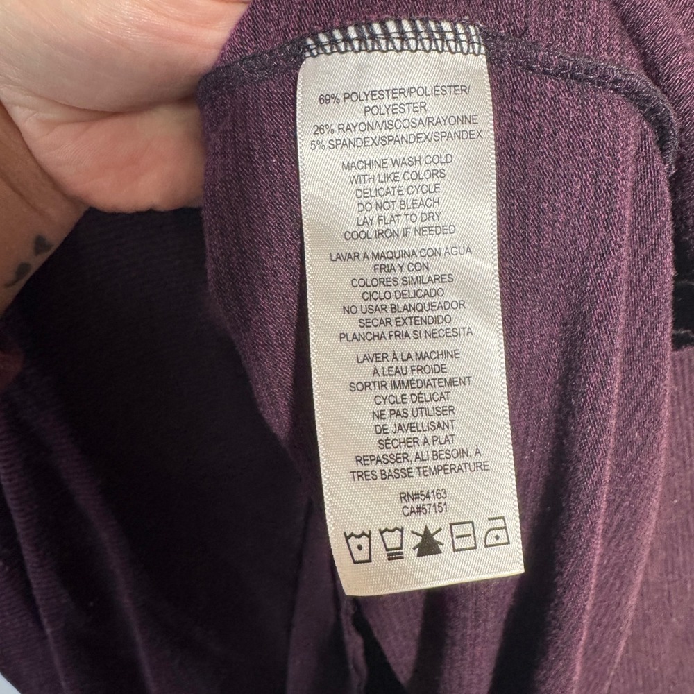 Calvin Klein Performance Cowl Neck Pullover Women XL Purple Stretch Athleisure - Picture 4 of 11